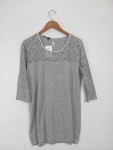 Vorschaubild 3 von Damen Festliches Kleid Gr. 42/XL Grau Feminin Spitze Lochmuster
