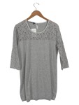 Vorschaubild 1 von Damen Festliches Kleid Gr. 42/XL Grau Feminin Spitze Lochmuster