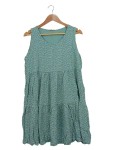 Vorschaubild 1 von Sommerkleid Damen Grün Gr. 38/M Blumenmuster Casual Freizeit Rüschen