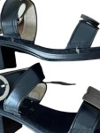 Vorschaubild 7 von Sandaletten Damen Leder Schwarz Gr. 37 Casual Blockabsatz