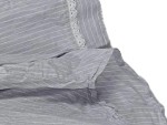 Vorschaubild 4 von Damen Bluse Grau Gestreift Gr. 40/L 3/4-Arm Spitze Casual