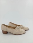 Vorschaubild 3 von Damen Schnürschuhe Klassisch Beige Gr. 38 Lochmuster Business Alltag