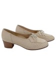 Vorschaubild 1 von Damen Schnürschuhe Klassisch Beige Gr. 38 Lochmuster Business Alltag