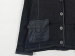 Vorschaubild 3 von Blazer Damen Schwarz Gr. 44/XXL Baumwolle Uni Casual Langarm Knopf