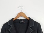 Vorschaubild 2 von Blazer Damen Schwarz Gr. 44/XXL Baumwolle Uni Casual Langarm Knopf