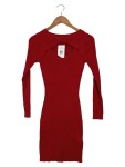 Vorschaubild 1 von Damen Strickkleid Rot Gr. 36/S Modern Rippstrick Cut-Out