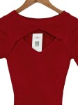 Vorschaubild 3 von Damen Strickkleid Rot Gr. 36/S Modern Rippstrick Cut-Out