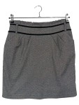 Vorschaubild 1 von Faltenrock Damen Grau Gr. 38/M Strukturmuster Elegant Business Midirock
