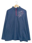 Vorschaubild 1 von Damen Pullover Blumenmuster Stickerei Blau 48 4XL