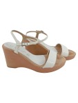 Vorschaubild 1 von Sandaletten Damen Keilabsatz Elegant Weiß Gr. 37 Riemchensandalen