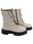 Vorschaubild 1 von Damen Schnürstiefel Stiefelette Beige Gr. 37 Leder Combat