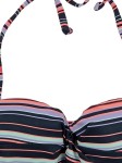 Vorschaubild 3 von Bikini-Oberteil Damen Mehrfarbig Gr. 34/XS Polyester Gestreift Casual