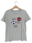 Vorschaubild 1 von T-Shirt Kinder Grau Gr. 134 Baumwolle Grafisch Casual Kurzarm