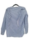 Vorschaubild 2 von Damen Bluse blau gestreift Rüschen Gr. 42/XL