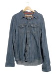 Vorschaubild 1 von Jeansjacke Herren Blau Gr. 52/L Baumwolle Uni Casual Langarm Freizeit