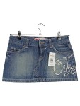 Vorschaubild 1 von Damen Jeansrock Gr. 36;S Blau Casual Minirock Baumwolle Schriftzug