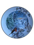 Vorschaubild 1 von Sammelteller Winterlandschaft Rotkehlchen Meisen Porzellan