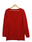 Vorschaubild 1 von Damen Strickjacke Rot Gr. 40/L Basic Baumwolle