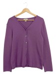 Vorschaubild 1 von Damen Strickjacke Gr. 36 S Lila Wolle Basic Cardigan