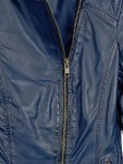 Vorschaubild 4 von Damen Lederjacke Blau Gr. 34/XS Freizeit Modern Langarm