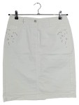 Vorschaubild 1 von Damen Jeansrock Gr. 40 Weiß Casual Midi Nieten Stickerei