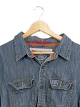 Vorschaubild 2 von Jeansjacke Herren Blau Gr. 52/L Baumwolle Uni Casual Langarm Freizeit