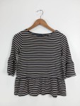 Vorschaubild 2 von Damen Langarmshirt Streifen Glockenärmel Wolle Gr. 34;XS