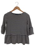 Vorschaubild 1 von Damen Langarmshirt Streifen Glockenärmel Wolle Gr. 34;XS