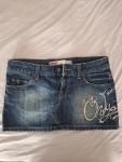 Vorschaubild 3 von Damen Jeansrock Gr. 36;S Blau Casual Minirock Baumwolle Schriftzug