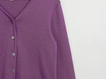 Vorschaubild 2 von Damen Strickjacke Gr. 36 S Lila Wolle Basic Cardigan