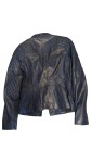 Vorschaubild 2 von Damen Lederjacke Blau Gr. 34/XS Freizeit Modern Langarm