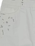 Vorschaubild 2 von Damen Jeansrock Gr. 40 Weiß Casual Midi Nieten Stickerei
