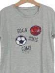Vorschaubild 2 von T-Shirt Kinder Grau Gr. 134 Baumwolle Grafisch Casual Kurzarm
