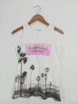 Vorschaubild 2 von Damen Tanktop Palmenprint Pailletten Gr. 34/XS weiß Casual