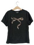 Vorschaubild 1 von Damen T-Shirt Schwarz mit Animal-Print Schleife Gr. 36/S