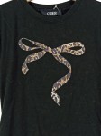 Vorschaubild 2 von Damen T-Shirt Schwarz mit Animal-Print Schleife Gr. 36/S