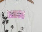 Vorschaubild 4 von Damen Tanktop Palmenprint Pailletten Gr. 34/XS weiß Casual