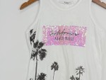 Vorschaubild 5 von Damen Tanktop Palmenprint Pailletten Gr. 34/XS weiß Casual