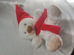 Vorschaubild 2 von Kuscheltier Eisbär Plüschtier Weihnachtlich Weiß Rot 18cm Schal Mütze