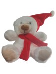 Vorschaubild 1 von Kuscheltier Eisbär Plüschtier Weihnachtlich Weiß Rot 18cm Schal Mütze