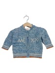 Vorschaubild 1 von Kinder Strickjacke Gr. 62 Blau Meliert Baumwolle