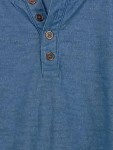 Vorschaubild 3 von Herren Langarmshirt Blau XL Casual Henley