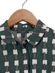 Vorschaubild 3 von Damen Hemdbluse Gr. 36/S Grün Kariert Modern Langarm Baumwolle