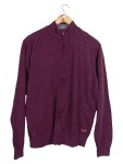 Vorschaubild 1 von Strickjacke Herren Gr. 50/L Rot Baumwolle Meliert Casual Langarm