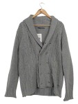 Vorschaubild 1 von Strickjacke Herren Grau Gr. 52/L Polyamid Zopfstrickmuster Rippstrick