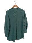 Vorschaubild 1 von Damen Hemdbluse Langarm V-Ausschnitt Grün Gr. 36;S Viskose