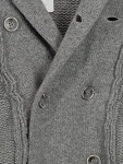 Vorschaubild 2 von Strickjacke Herren Grau Gr. 52/L Polyamid Zopfstrickmuster Rippstrick