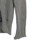 Vorschaubild 3 von Strickjacke Herren Grau Gr. 52/L Polyamid Zopfstrickmuster Rippstrick