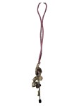 Vorschaubild 1 von Kette mit Anhänger Steine 46cm Damen Lila Amethyst Stoff Metall Natur