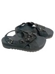 Vorschaubild 1 von Sandaletten Damen Gr. 38 Schwarz Wildleder Schnalle Applikationen